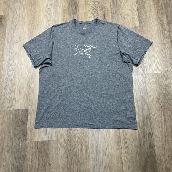 Arc'teryx Shirt Mens XL Gray Bird Logo Graphic Performance Polyester Crewneck - Picture 1 of 8